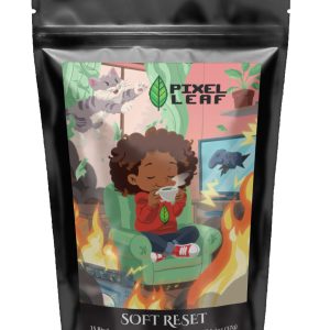 Soft Reset organic tea, pyramid sachet box, front view